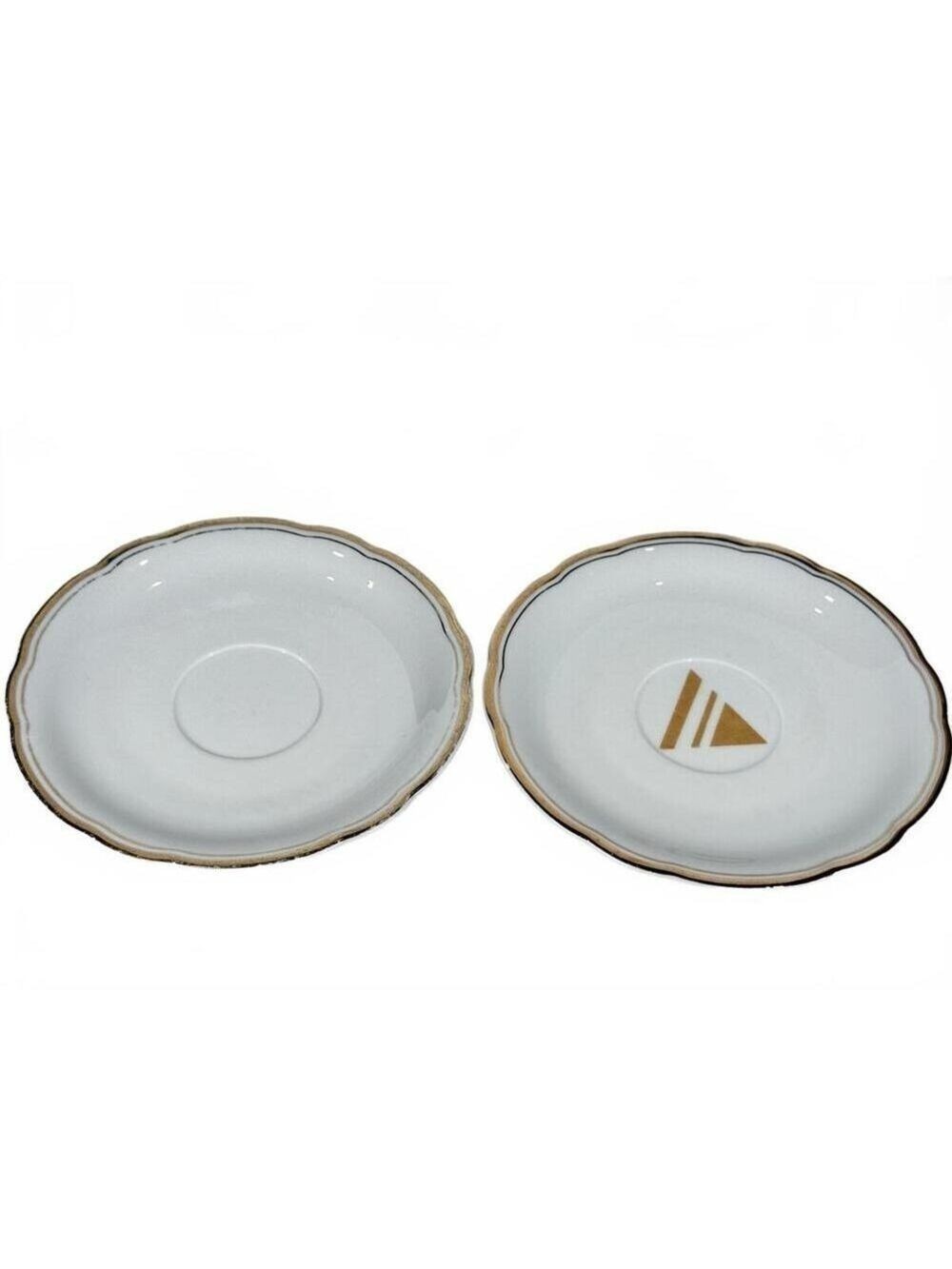 Set of 2 Vintage Kahla GDR Geometric Porcelain Tea Cups and Saucers East Germany - Picture 12 of 14